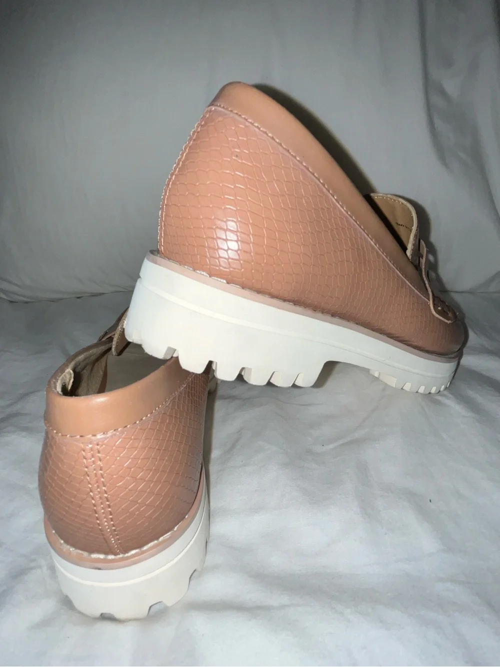 Dolce Vita Light Brown Alma Faux Leather Wedge Heel Loafer